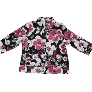 Sportelle Black Pink White Button Down Spring/Summer Jacket Size PM
